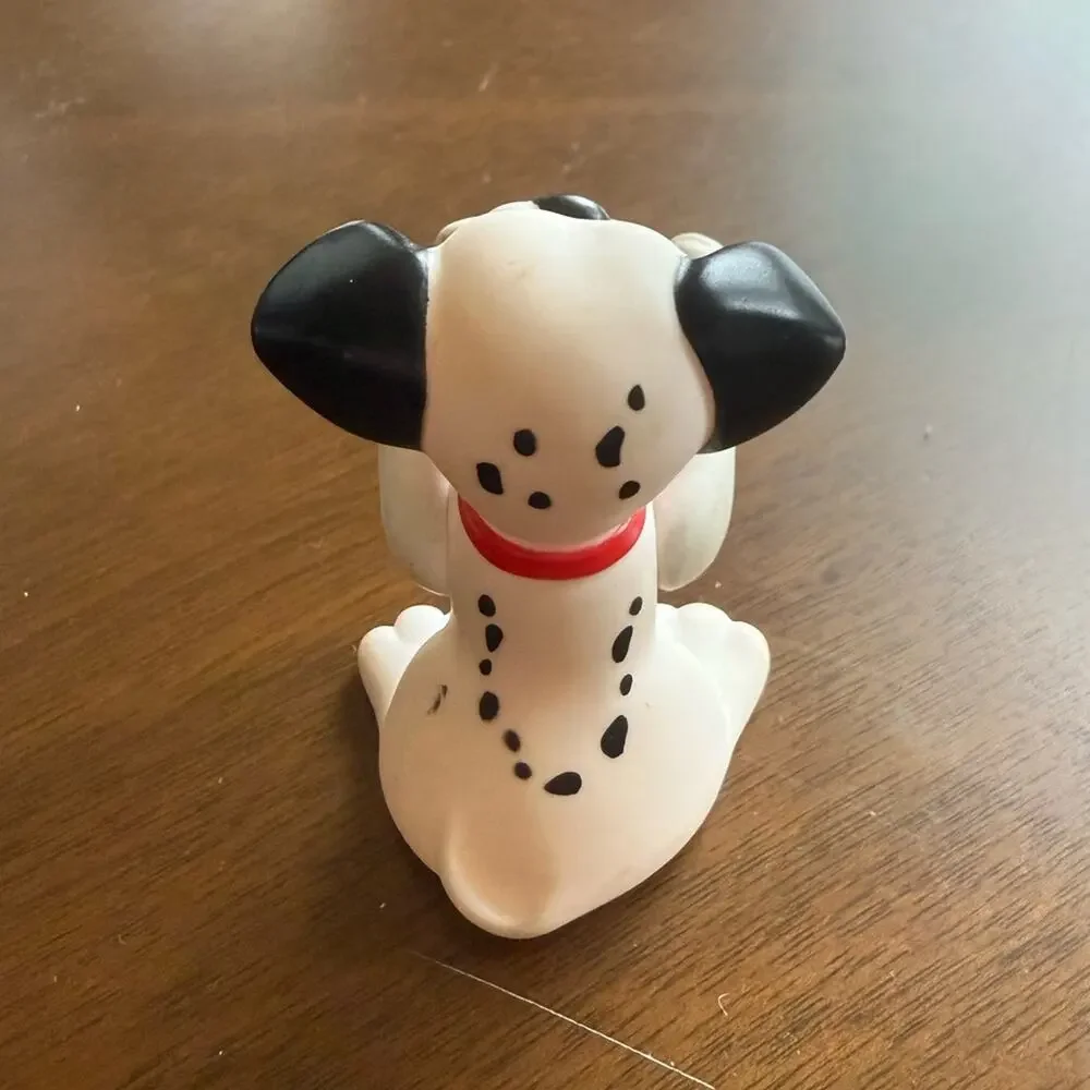 Vintage Disney 101 Dalmatians Sitting Dog with Plastic Bone Figure Figurine